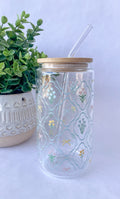 Floral + Bows Glass Cup