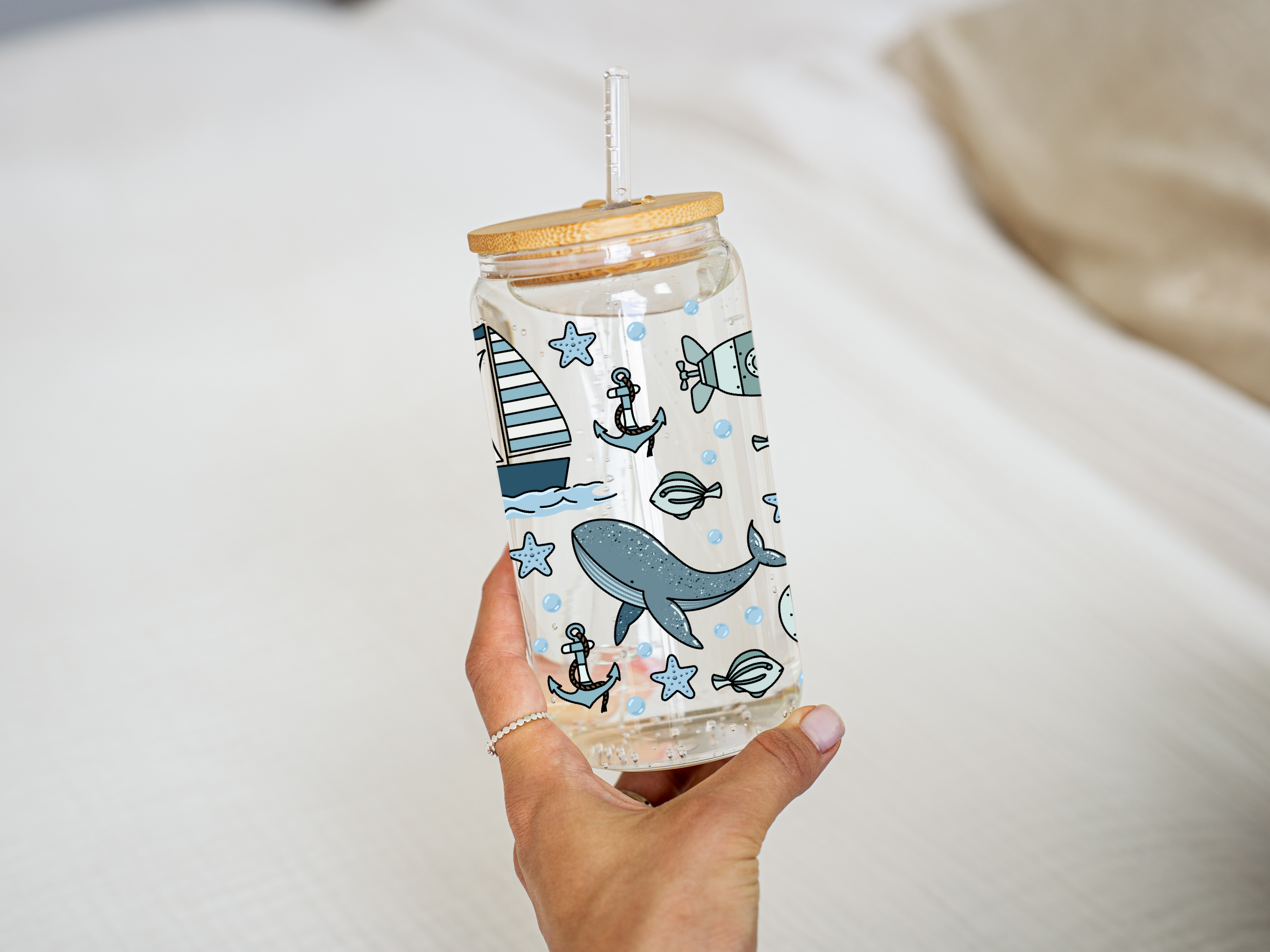 Ocean Breeze Glass Cup
