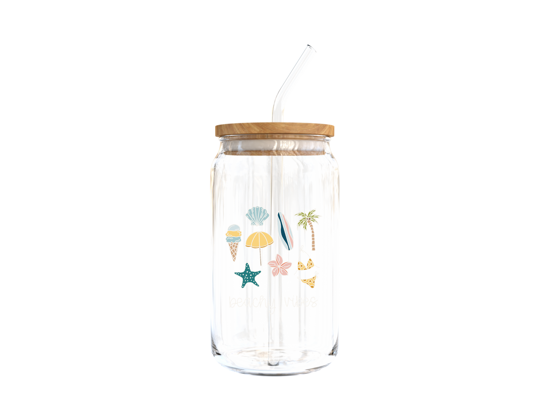 Beachy Vibes Glass Cup