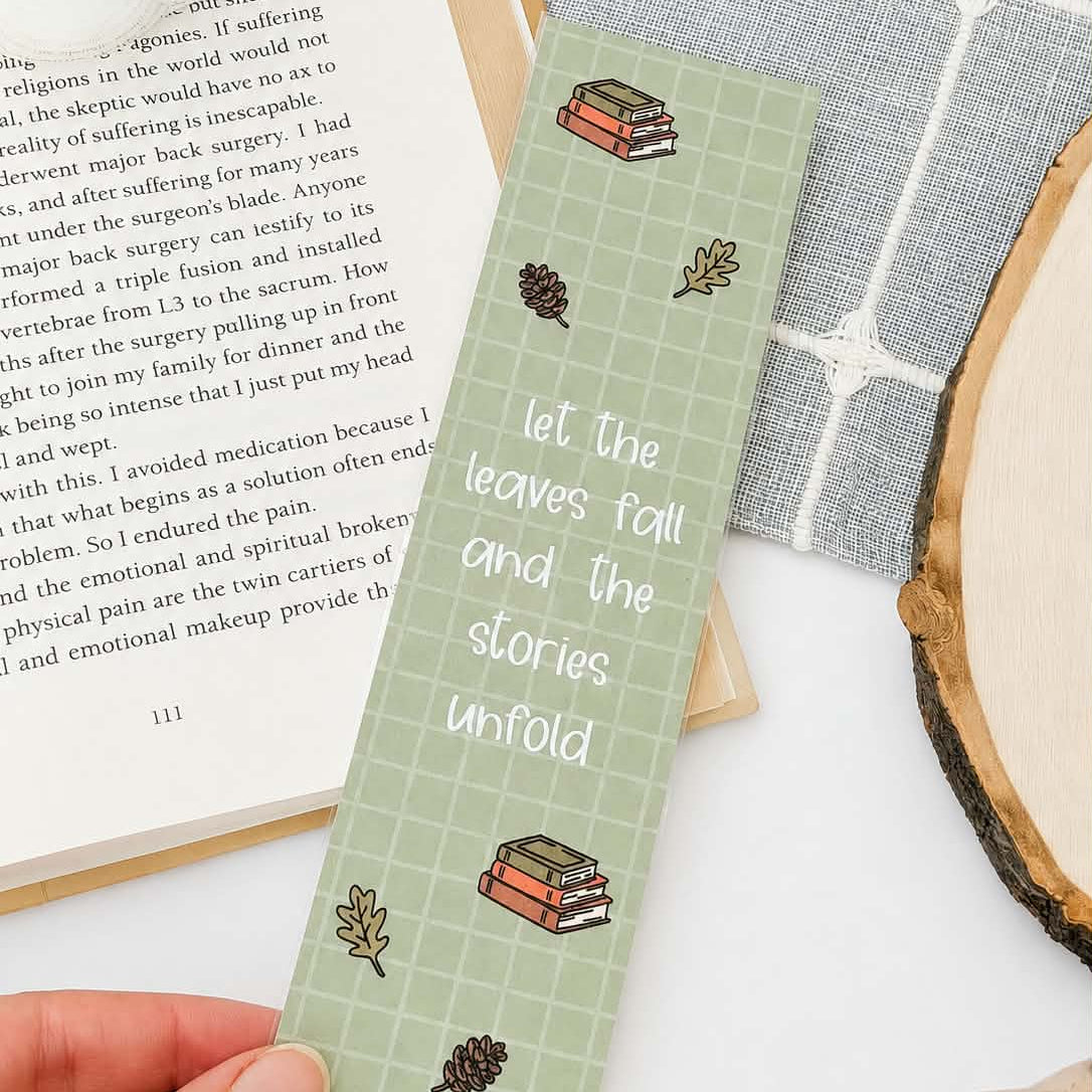 Let The Leaves Fall And The Stories Unfold Laminated Bookmark
