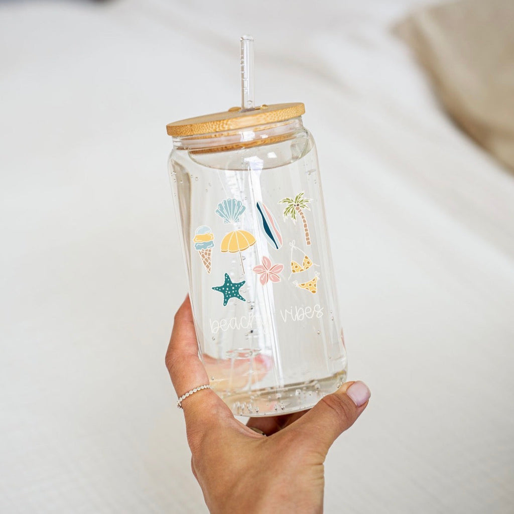Beachy Vibes Glass Cup