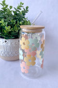 Spring Floral Glass Cup