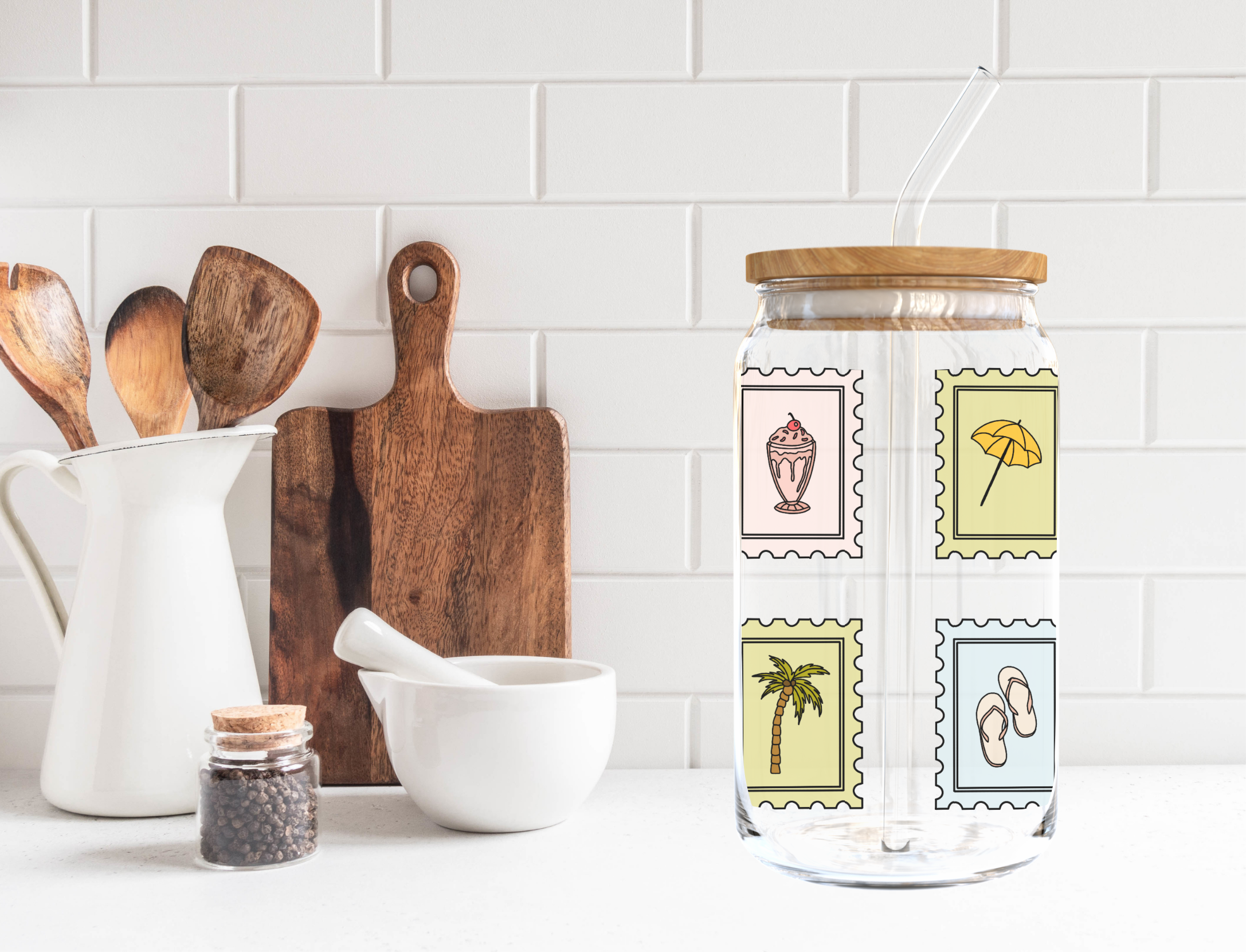 Stamps Glass Cup