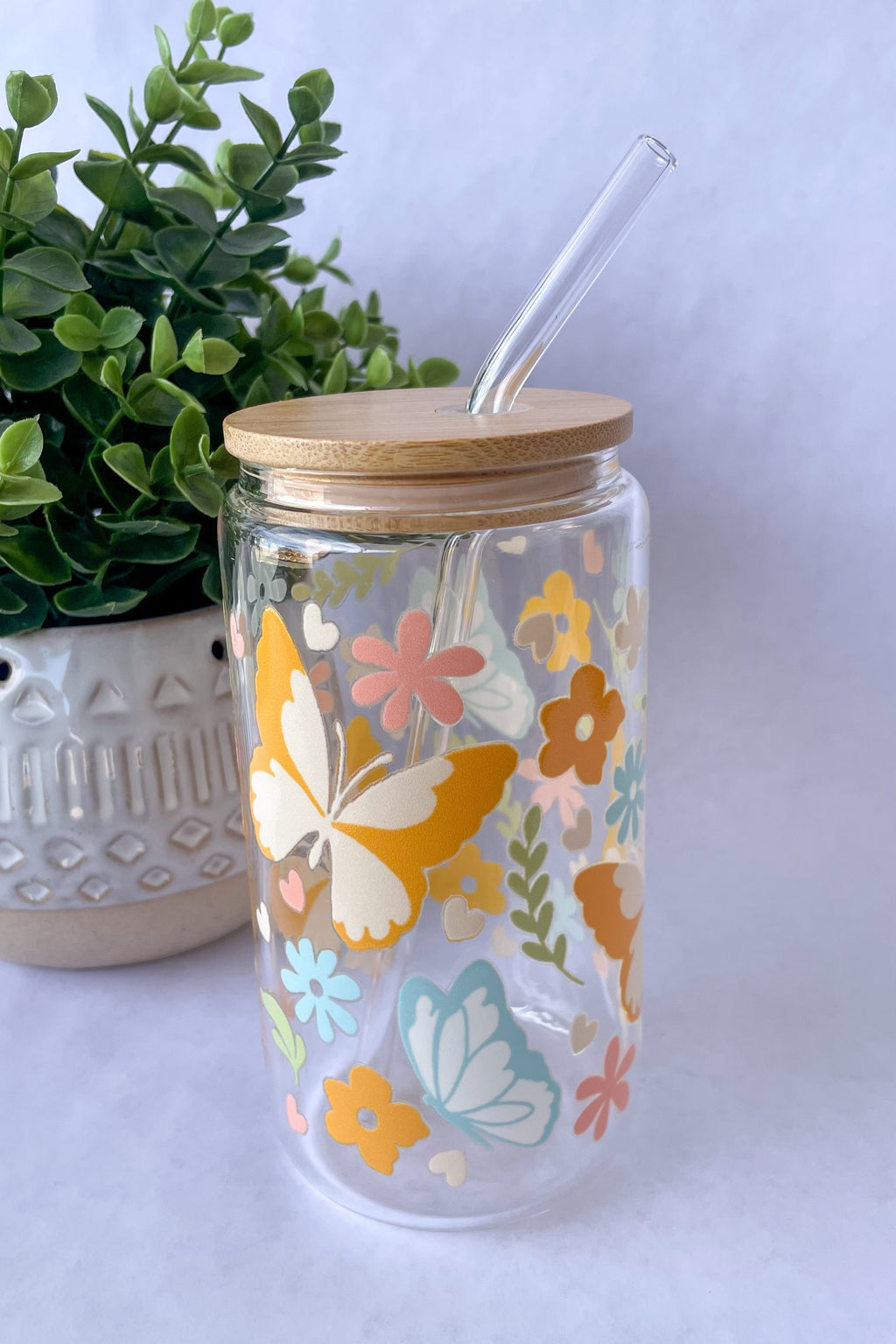 Butterfly Glass Cup