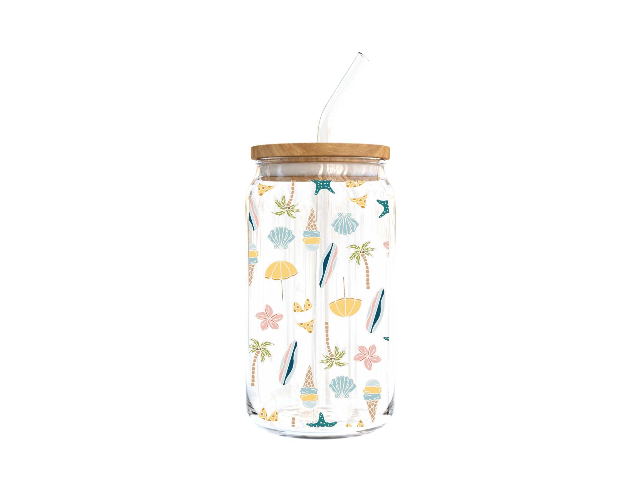Pastel Summer Glass Cup