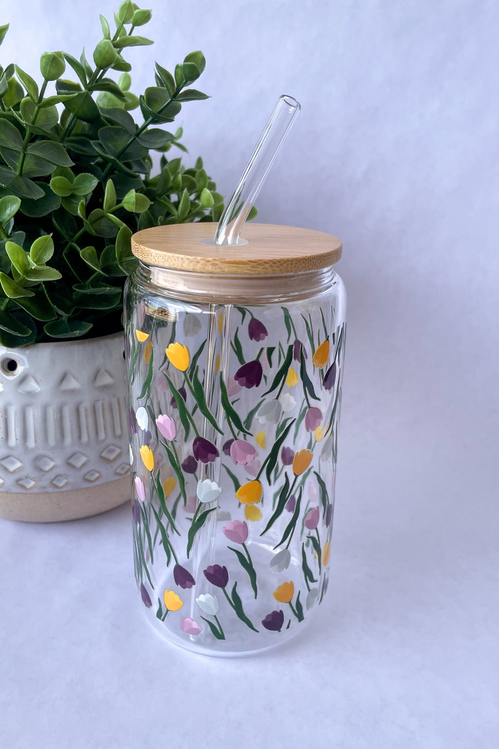 Tulips Glass Cup