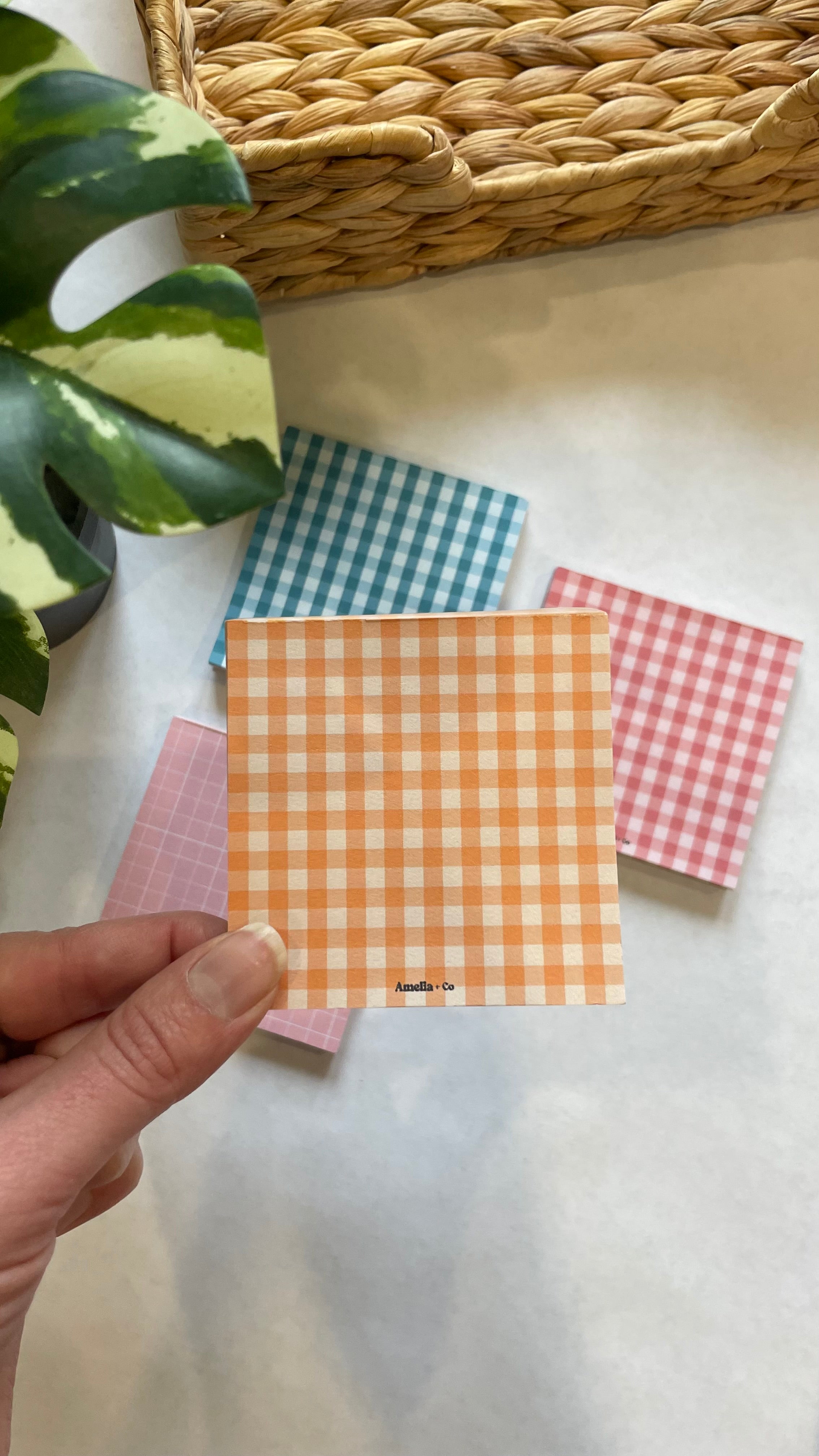 Orange Gingham Notepad