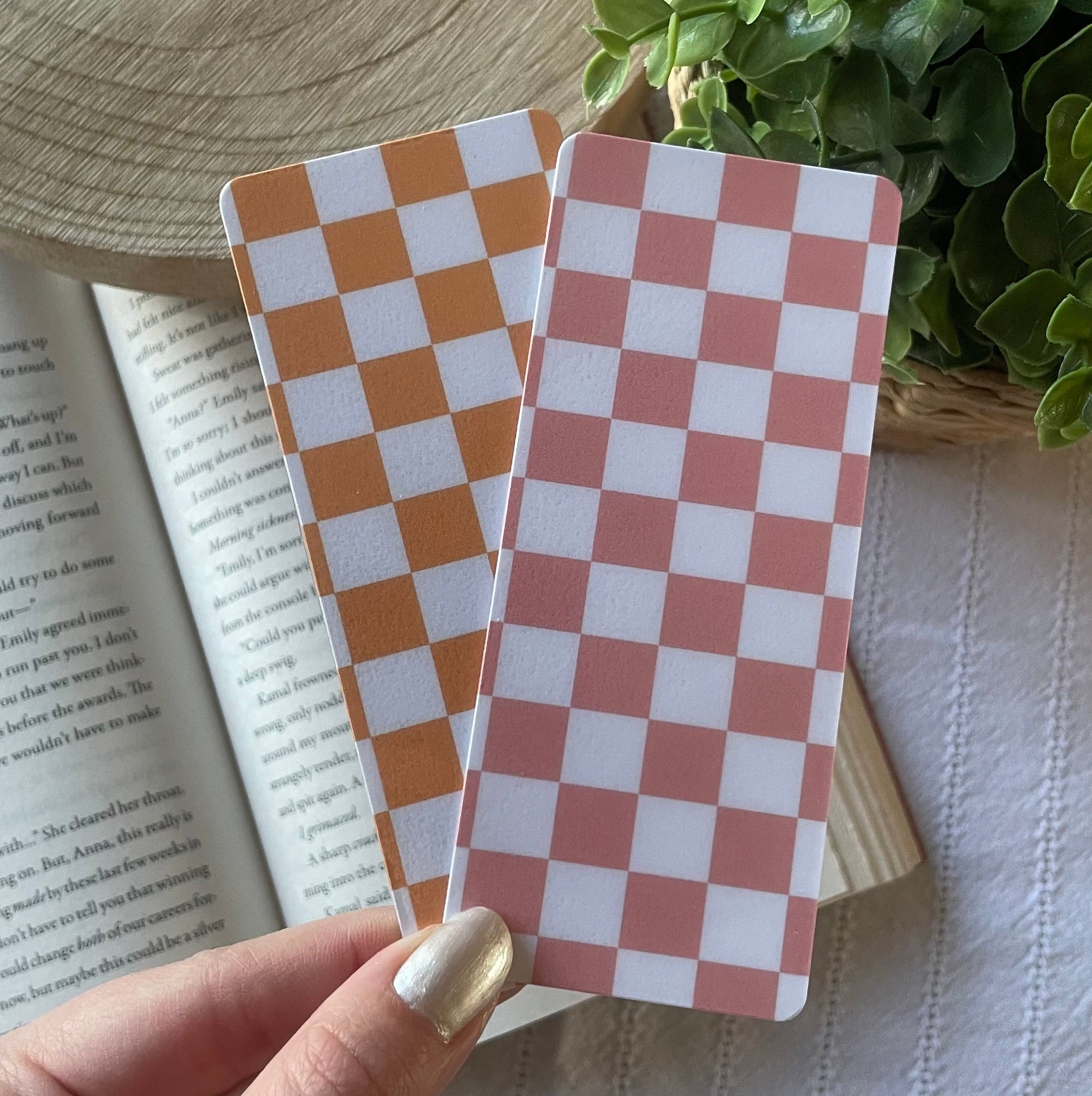 Checkered Laminated Bookmark