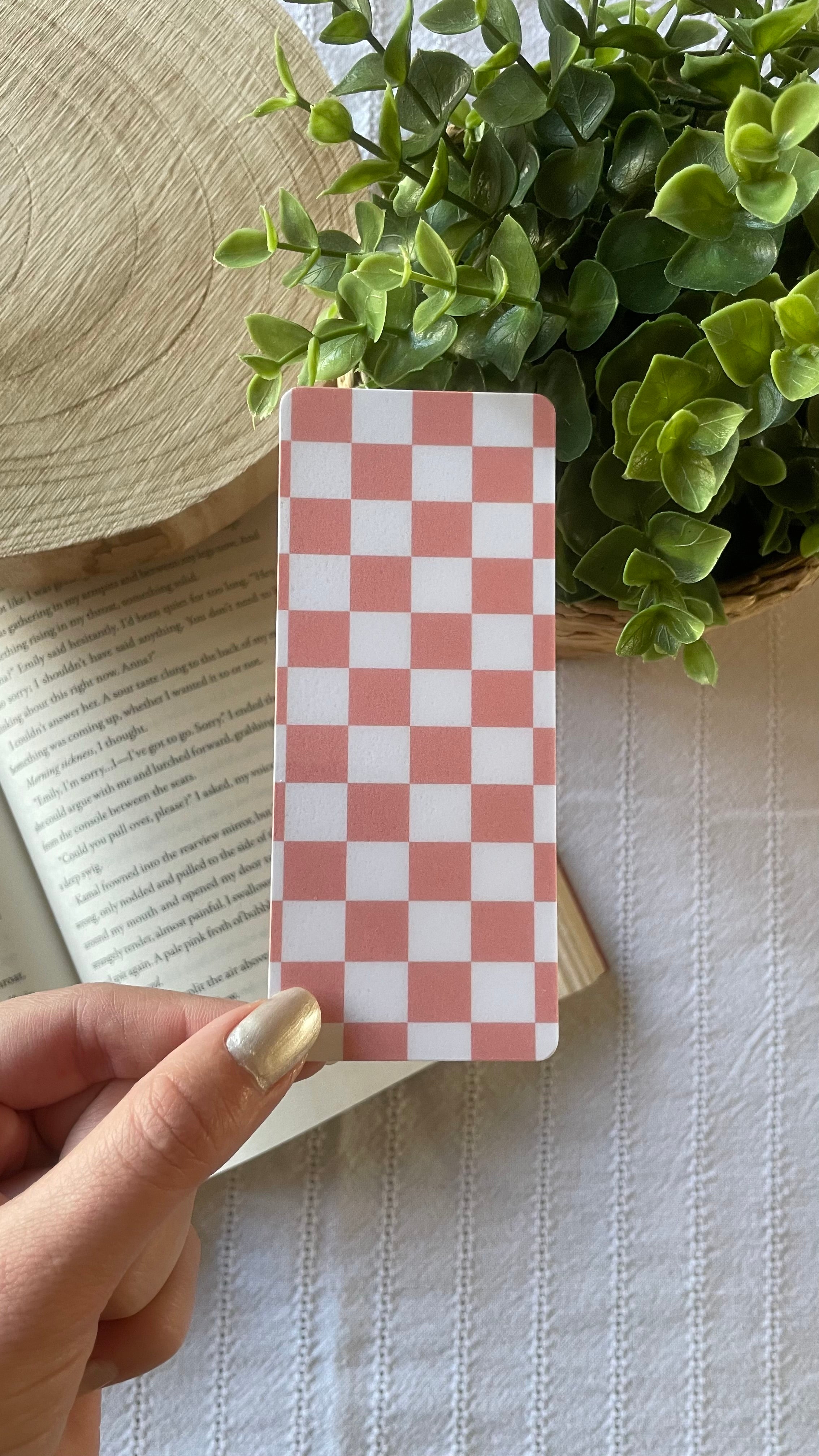 Checkered Laminated Bookmark